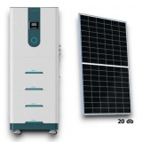 Lenercom Napelemes rendszer 20 kWh energiatárolóval, monokristályos napelemmel, 8 kW-os 3 fázisú inverterrel
