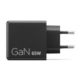 Lenovo Dual USB-C 65W GaN hálózati adapter (fekete, EU, 2x USB-C: 45W+18W, 1,5 m kábel)