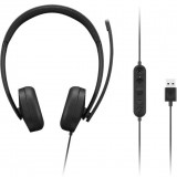 Lenovo USB-A Wired Stereo Gen 2 Headset Black 4XD1P83425