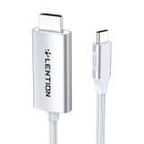 Lention CU707 USB-C to HDMI 2.0 cable, 4K60Hz, 1Gbps, 3m (silver)