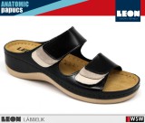 Leon ANATOMIC 904 BLACK komfort női papucs