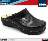 Leon COMFORT PU100 BLACK bőr női klumpa