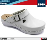 Leon COMFORT PU101 WHITE bőr női klumpa