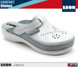Leon COMFORT PU156 WHITE bőr női klumpa