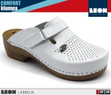 Leon COMFORT PU159 WHITE bőr női klumpa