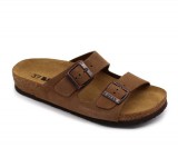 Leon Comfortstep 4010 női barna velúr papucs 36-41 -Birkenstockhoz hasonlatos talppal