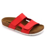 Leon Comfortstep 4051 piros női bőr papucs 35-42 - Birkenstockhoz hasonlatos talppal