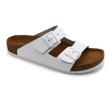 Leon Comfortstep 4703 fehér férfi bőr papucs 42-46 -Birkenstockhoz hasonlatos talppal