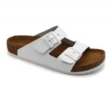 Leon Comfortstep 4703 fehér férfi bőr papucs 42-49 -Birkenstockhoz hasonlatos talppal