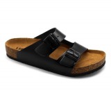 Leon Comfortstep 4703 fekete férfi bőr papucs 42-49 -Birkenstockhoz hasonlatos talppal