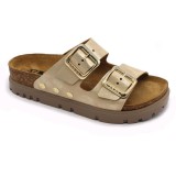 Leon Comfortstep 6010 arany női bőr papucs 36-40 - Birkenstockhoz hasonlatos talppal