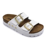 Leon Comfortstep 6010 fehér női bőr papucs 36-41 - Birkenstockhoz hasonlatos talppal