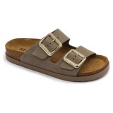 Leon Comfortstep 7010 szürke női bőr papucs 36-41 -Birkenstockhoz hasonlatos talppal