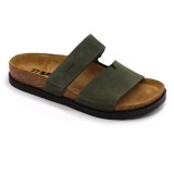 Leon Comfortstep 7020 zöld női bőr papucs 36-41 -Birkenstockhoz hasonlatos talppal