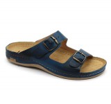 Leon Comfortstep 703 kék férfi bőr papucs 41-46