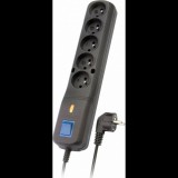 Lestar LF-530WA 5 aljzatos túlfeszültség védő - elosztó kapcsolóval 2.5m - Fekete (1966000297)