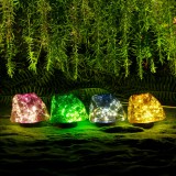 Leszúrható szolár lámpa - kavics forma - színes - 140 x 120 x 120 mm - melegfehér LED