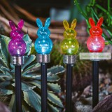 Leszúrható szolár lámpa - nyuszi - 1 fehér LED