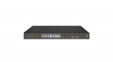 LevelOne Hilbert 18-Port Gigabit PoE Smart Lite Switch - 16 PoE Outputs - 2 x Gigabit SFP - 802.3at/af PoE - 230W PoE Power Budget - Managed - L2 - Gigabit Ethernet (10/100/1000) - Full duplex - Power over Ethernet (PoE) - Rack mounting