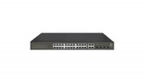 LevelOne Hilbert 28-Port Gigabit PoE Smart Lite Switch - 24 PoE Outputs - 4 x Gigabit SFP/RJ45 Combo - 802.3at/af PoE - 380W PoE Power Budget - Managed - L2 - Gigabit Ethernet (10/100/1000) - Full duplex - Power over Ethernet (PoE) - Rack mounting