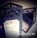 Lézervágott esküvői menüháromszög