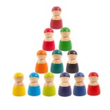 Leziter 12 barát színes Montessori fafigura