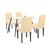 Leziter Alen 4+1 étkező garnitúra fekete-bézs