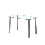 Leziter Berna 120 cm szögletes üveg étkezőasztal transparent