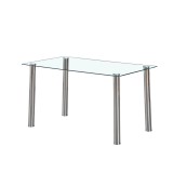 Leziter Berna 140 cm szögletes üveg étkezőasztal transparent
