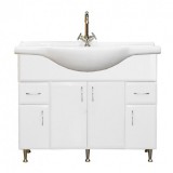 Leziter Bianca Plus 105 alsó szekrény mosdóval, magasfényű fehér színben