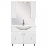 Leziter Bianca Plus 105 komplett fürdőszobabútor, magasfényű fehér színben