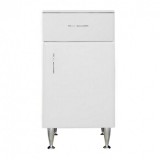 Leziter Bianca Plus 45 alacsony szekrény 1 ajtóval, 1 fiókkal, magasfényű fehér színben, jobbos