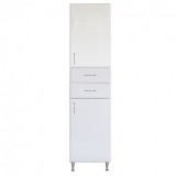 Leziter Bianca Plus 45 magas szekrény 2 ajtóval, 2 fiókkal, magasfényű fehér színben, jobbos