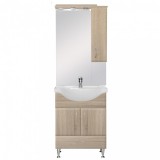 Leziter Bianca Plus 65 komplett fürdőszobabútor, sonoma tölgy színben, jobbos nyitási irány