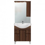 Leziter Bianca Plus 75 komplett fürdőszobabútor, aida dió színben, jobbos nyitási irány