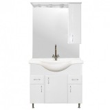 Leziter Bianca Plus 85 komplett fürdőszobabútor, magasfényű fehér színben, jobbos nyitási irány