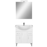 Leziter Bianca Prime 75 komplett fürdőszobabútor, magasfényű fehér színben