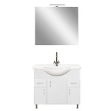 Leziter Bianca Prime 85 komplett fürdőszobabútor, magasfényű fehér színben