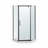 Leziter Celtic 100x100 cm ötszögletű zuhanykabin zuhanytálcával fekete