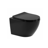 Leziter Delano fali rimless WC soft-close ülőkével fekete