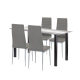 Leziter Denton 4+1 étkező garnitúra szürke-szürke