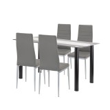 Leziter Denton 4+1 étkező garnitúra szürke-szürke