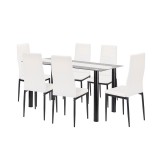 Leziter Denton 6+1 étkező garnitúra fehér-fekete