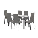 Leziter Denton 6+1 étkező garnitúra szürke-fekete