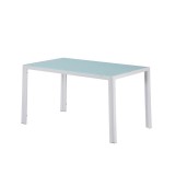 Leziter Ezra 140 cm szögletes üveg étkezőasztal fehér