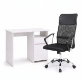 Leziter Family Pro íróasztal szett 100x50x74 cm Fit forgószékkel fehér-fekete