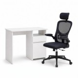 Leziter Family Pro íróasztal szett 100x50x74 cm Flexo forgószékkel fehér-fekete