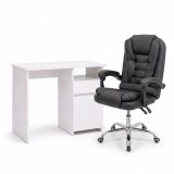 Leziter Family Pro íróasztal szett 100x50x74 cm Optima forgószékkel fehér-fekete