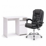 Leziter Family Pro íróasztal szett 100x50x74 cm Optima forgószékkel fehér-fekete