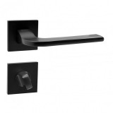 Leziter Fekete négyzetrozettás WC kilincs